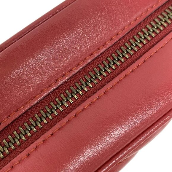 Auth GUCCI GG Marmont 448065 Red Leather Shoulder Bag - Picture 11 of 16